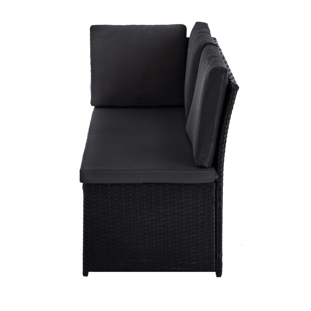 Portsea Premium 8 Seater Modular Lounge and Dining Set - Black